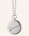 Tempus Round Locket with White Topaz Arrow