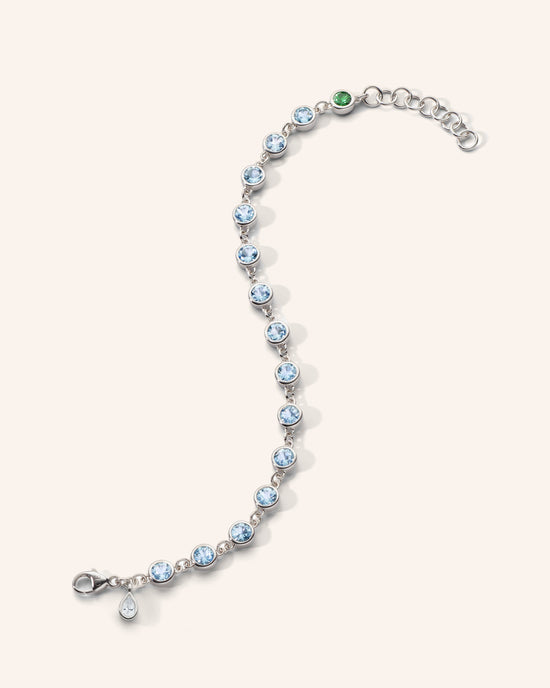 Bezel Set Aquamarine Tennis Bracelet