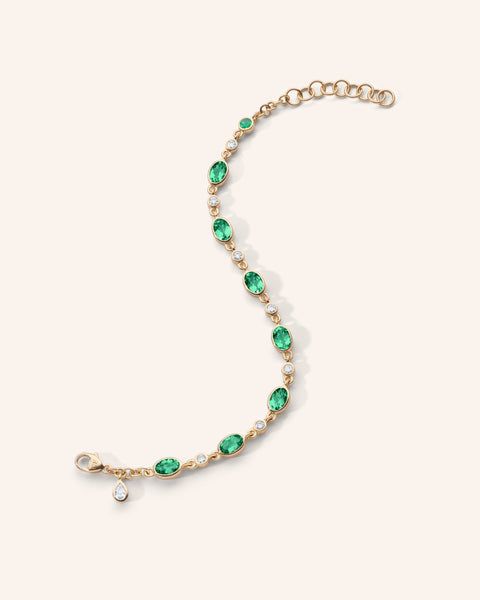 Green Tourmaline Tennis Bracelet in 18K Gold | Monica Rich Kosann