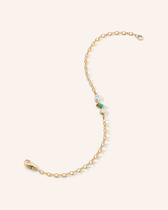 Trio Diamond and Emerald Tennis Bracelet