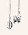 Slim Oval "Tess" Two-Tone Locket Necklace