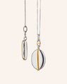 Slim Oval "Tess" Two-Tone Locket Necklace