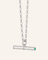 Sterling Silver Strength Toggle Necklace with Green Agate