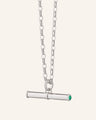 Sterling Silver Strength Toggle Necklace with Green Agate