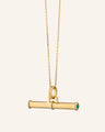 Strength Toggle Necklace with Green Agate