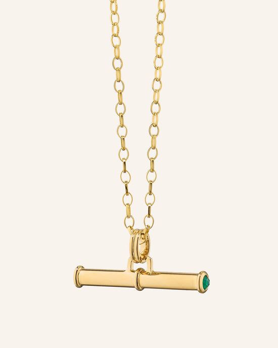 Strength Toggle Necklace with Green Agate