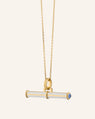 Strength Toggle Necklace with White Ceramic & Blue Sapphire