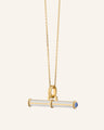 Strength Toggle Necklace with White Ceramic & Blue Sapphire