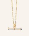 Strength Toggle Necklace with White Ceramic & Blue Sapphire