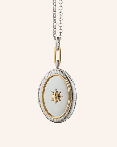 Oval Two-Tone Star Locket