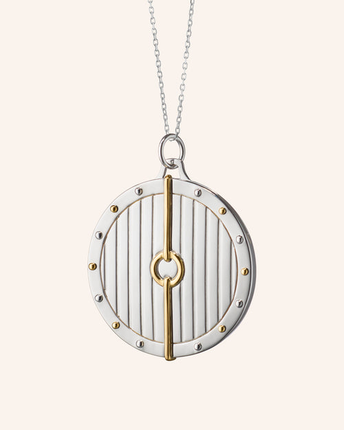 Two-Tone Round Buckle Half Locket