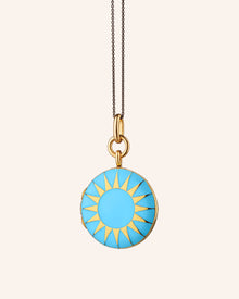 Turquoise Enamel and Vermeil Round Locket