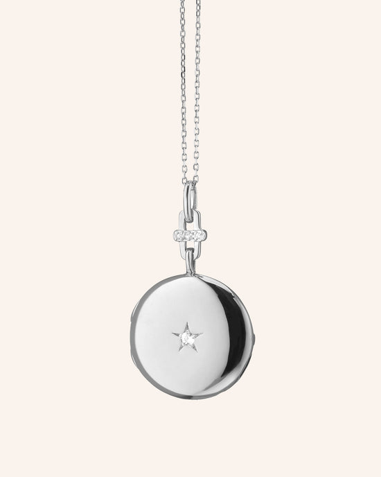 Twinkle Star Sapphire Locket Necklace