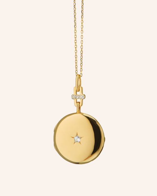 Twinkle Star 18K Gold & Diamond Locket Necklace