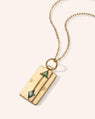 Rectangle Compass Necklace with Triangle and Kite Unheated Green Sapphires