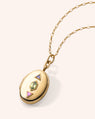 Oval Locket Necklace with Hexagon and Trillion Cut Unheated Sapphires