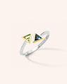 Two-Tone Compass Ring with Kite Unheated Sapphires