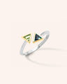 Two-Tone Compass Ring with Kite Unheated Sapphires