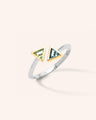 Two-Tone Compass Ring with Kite Unheated Sapphires