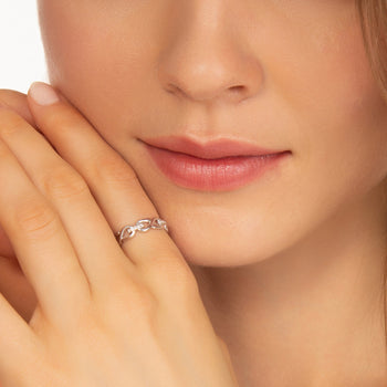 Pave Sapphire Infinity Stackable Ring