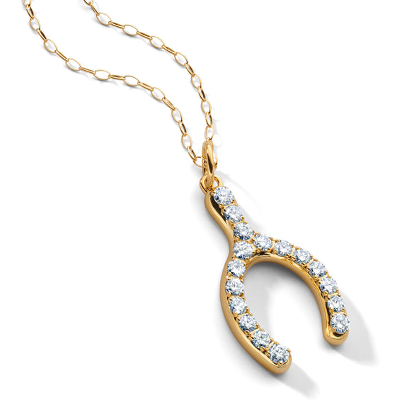 14k Gold Wishbone Necklace - Zoe Lev Jewelry
