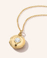 Special Edition Round Locket with Round Vintage Old European Cut Diamond