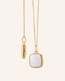 Slim Viv 18K Yellow Gold Locket Necklace with Mother of Pearl