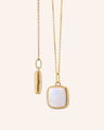 Slim Viv 18K Yellow Gold Locket Necklace with Mother of Pearl