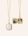 Slim Viv 18K Yellow Gold Locket Necklace with Mother of Pearl