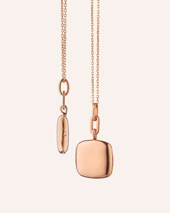 18K Rose Gold Slim Cushion Viv Locket