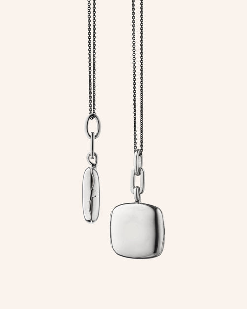 Slim "Viv" Sterling Silver Locket Necklace