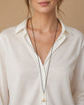 Carpe Diem White Enamel Vermeil Fob Necklace