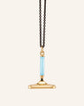 Carpe Diem Blue Enamel Vermeil Fob Necklace