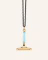 Carpe Diem Blue Enamel Vermeil Fob Necklace