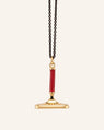 Carpe Diem Red Enamel Vermeil Fob Necklace
