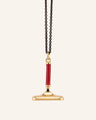 Carpe Diem Red Enamel Vermeil Fob Necklace
