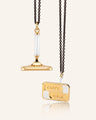 Carpe Diem White Enamel Vermeil Fob Necklace