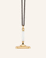 Carpe Diem White Enamel Vermeil Fob Necklace