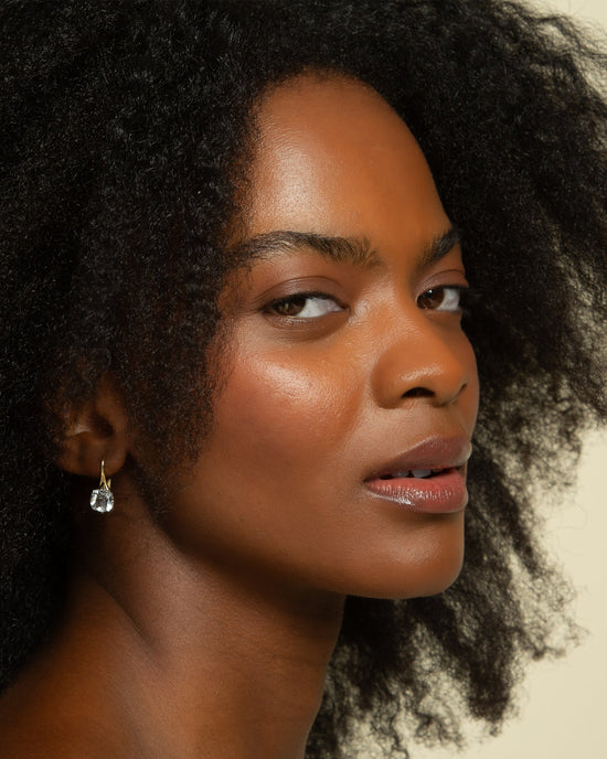 Two-Tone Points North Polaris Earrings with Rock Crystal