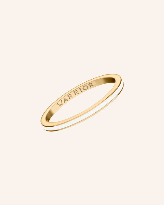 White "Warrior" Poesy Stackable Ring