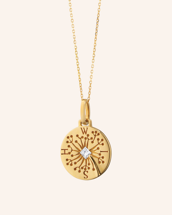 "Wish" Dandelion Intaglio Necklace