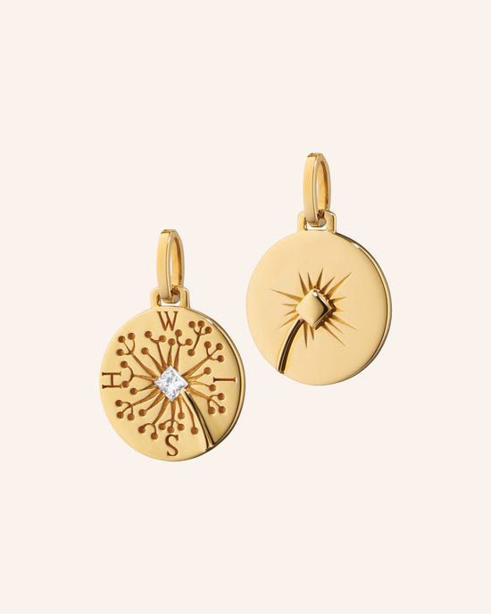 "Wish" Dandelion Intaglio Charm