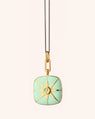Limited Drop Seafoam Enamel Vermeil Cushion Locket with Green Sapphire