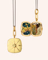 Limited Drop Yellow Enamel Vermeil Cushion Locket with Yellow Sapphire