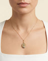 Oval Locket Necklace with Hexagon and Trillion Cut Unheated Sapphires