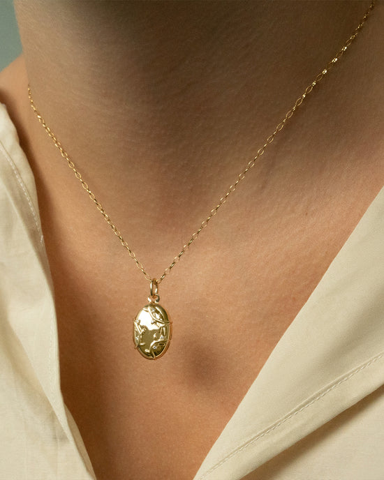 The 18K Gold Vine Locket Necklace