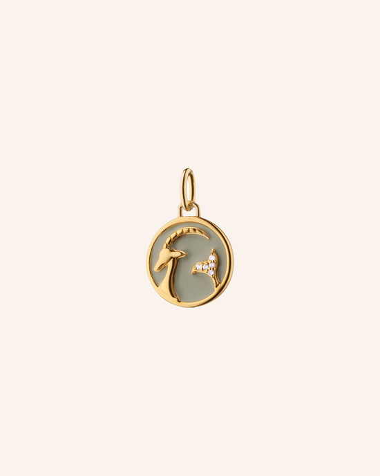 Mini “Capricorn” Enamel Vermeil Charm