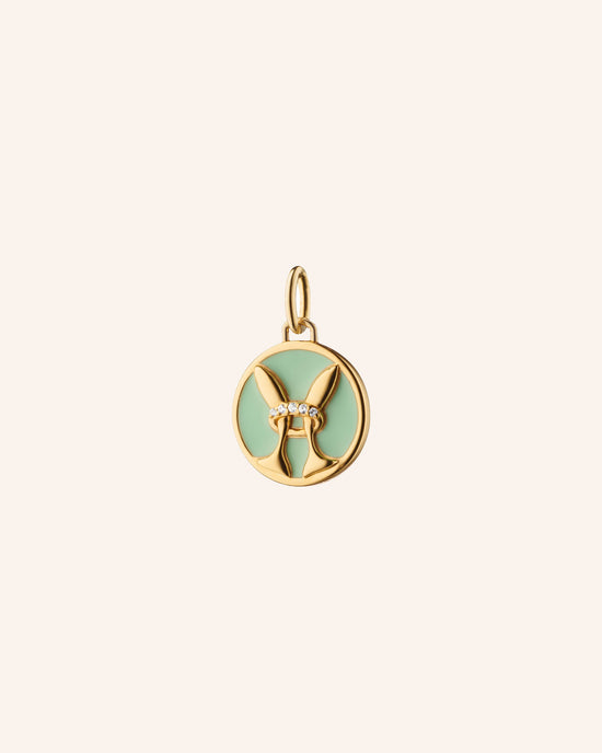 Mini “Pisces” Enamel Vermeil Charm