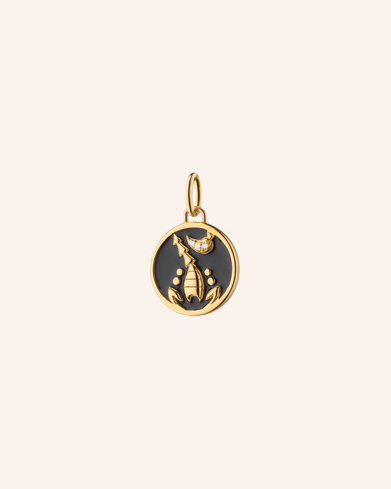 Mini “Scorpio” Enamel Vermeil Charm