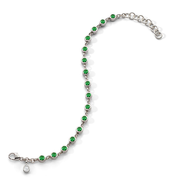 Matrix Tennis necklace, Mixed cuts, Green, Rhodium plated | Swarovski